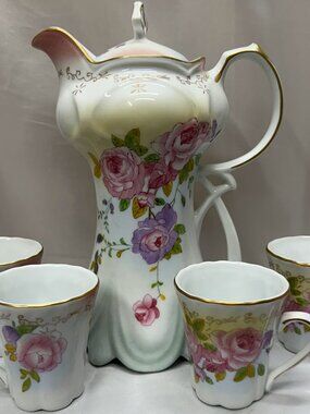 Antique RS Prussia Red Mark Porcelain Chocolate Pot Pitcher